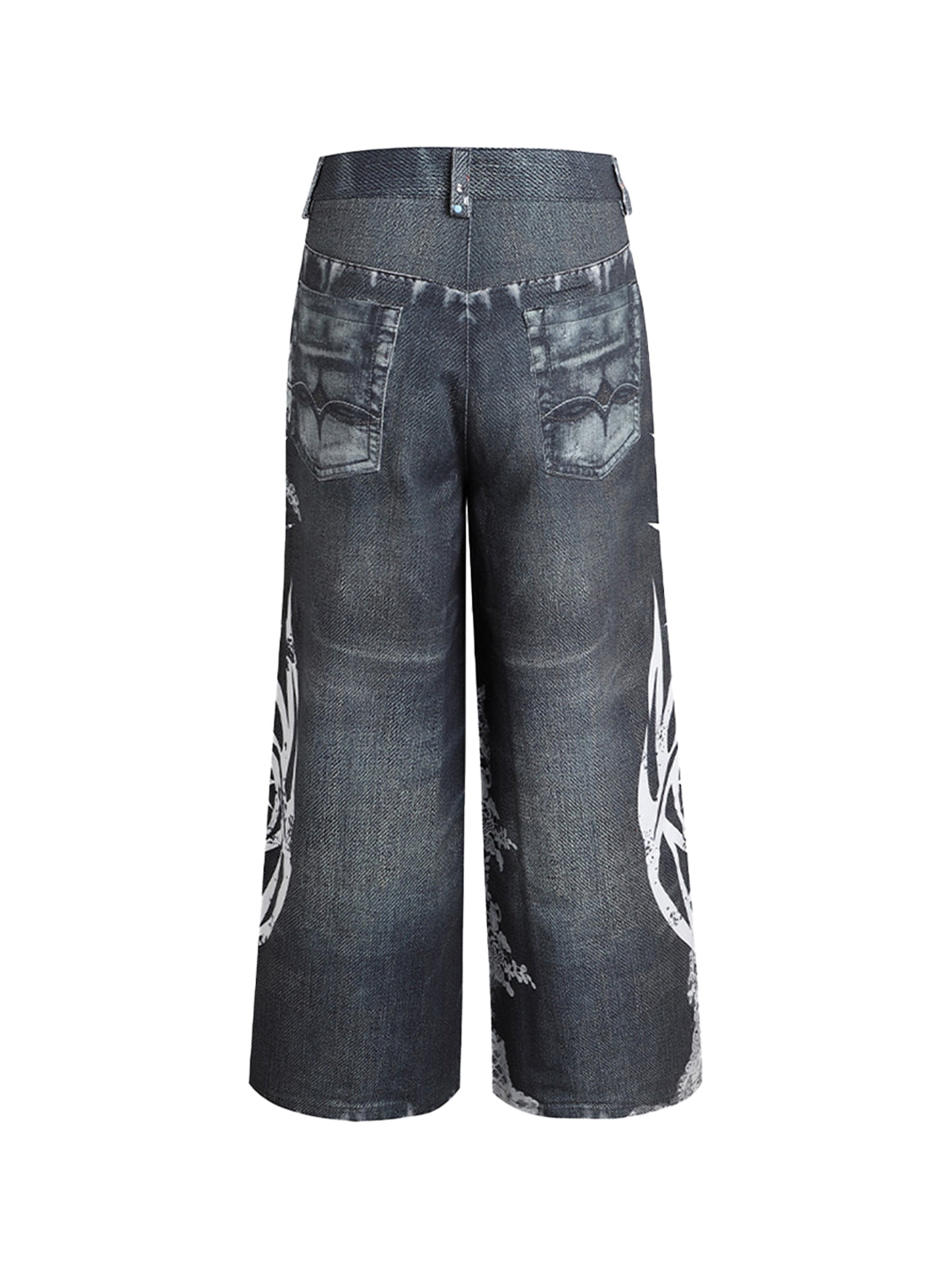 DND4DES | Lace Wide Leg Printed Jeans - PSYLOS 1, DND4DES | Lace Wide Leg Printed Jeans, Jeans, DND4DES•JAPAN, PSYLOS 1